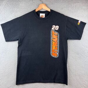 Tony Stewart 20 Joe Gibbs Racing NASCAR T Shirt Mens Size M Black Short Sleeve